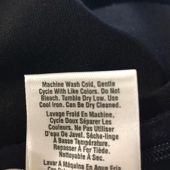 DKNY Navy Blue Black Color Block Mod Classic Side Zip Pencil Skirt 10 - Picture 8 of 8